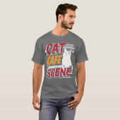 猫カフェの風景の友達 Tシャツ (正面フル)