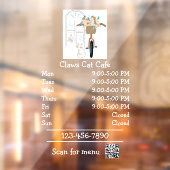 猫カフェ喫茶店オープン時間 ウィンドウサイン (シート2)