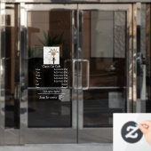 猫カフェ喫茶店オープン時間 ウィンドウサイン (オフィスドア)