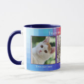 猫カラフルおもしろいのカスタム写真マグカップ マグカップ (左)