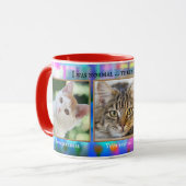 猫カラフルおもしろいのカスタム写真マグカップ マグカップ (正面左)