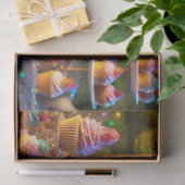 猫カラフルとマウスの切り離し 薄葉紙 (ギフト)