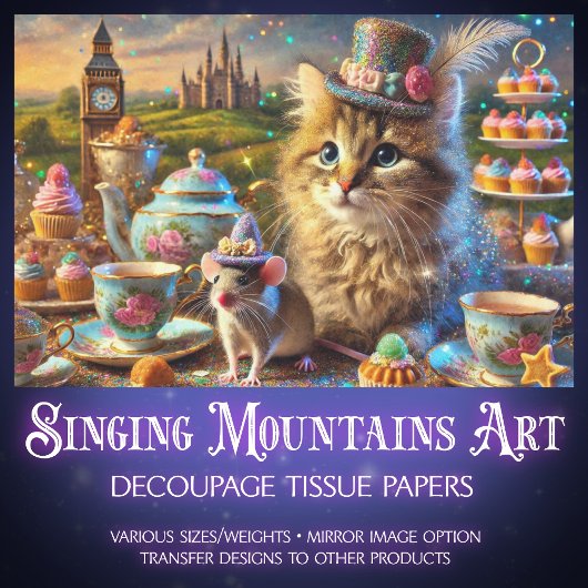 猫カラフルとマウスの切り離し 薄葉紙