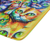 猫カラフルと子猫の柄買今 カッティングボード (角)