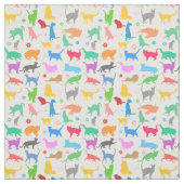 猫カラフルと星 ファブリック (見本)