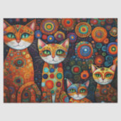 猫カラフルと月のデカップリティッシュペーパー 薄葉紙 (正面)