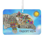 猫カラフルと犬が私に空気清浄剤を採用する カーエアーフレッシュナー (裏面)