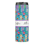 猫カラフルと花のお洒落引用文 タンブラー (裏面)