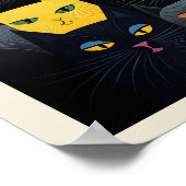 猫カラフルのカラフル姿勢 ポスター (角)