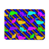 猫カラフルのストライプ水玉模様 マグネット (横)