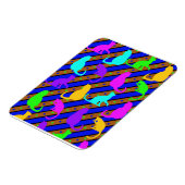 猫カラフルのストライプ水玉模様 マグネット (左側)