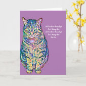猫カラフルのパーソナライズされた文字 カード (黄色い花)