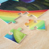 猫カラフルの可愛い小妖精や小人の美少女 ジグソーパズル (側面)