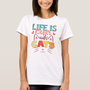 猫カラフルの方が暮らし向き Tシャツ