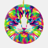 猫カラフルの至福:喜びのヒゲ セラミックオーナメント (裏面)