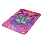 猫カラフルの頭部のアートワーク バスマット (アングル)