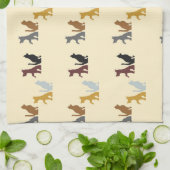 猫カラフルや犬の柄 キッチンタオル (折り畳み)