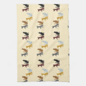 猫カラフルや犬の柄 キッチンタオル (縦)