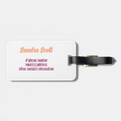 猫カラフルイラストレーション名前をカスタムする ラゲッジタグ (裏面横)