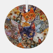 猫カラフルコラージュ ガラスオーナメント (裏面)