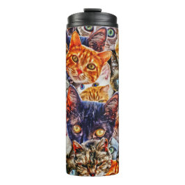 猫カラフルコラージュ タンブラー
