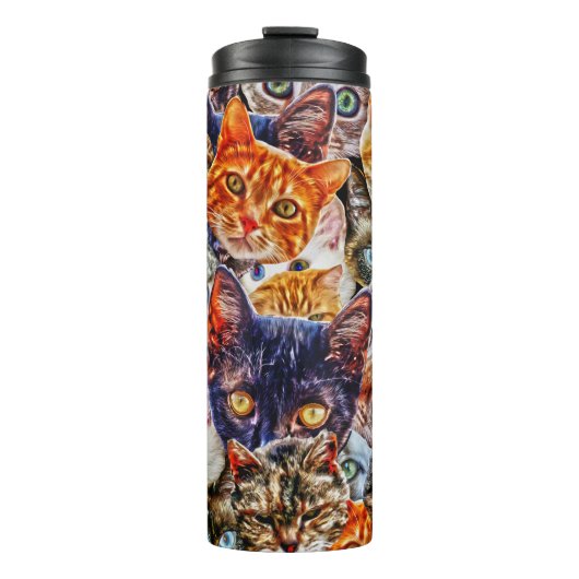 猫カラフルコラージュ タンブラー (正面)