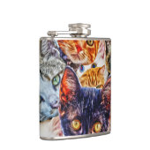 猫カラフルコラージュ フラスク (右)