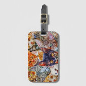 猫カラフルコラージュ ラゲッジタグ (正面縦)