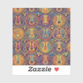 猫カラフルサイケデリックシール シール (シート)