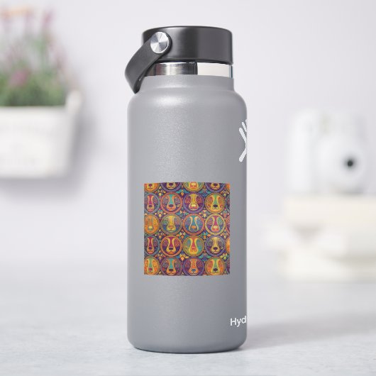 猫カラフルサイケデリックシール シール (HydroFlask)