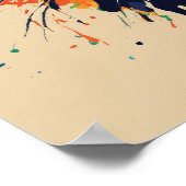 猫カラフルシルエット水彩画ポスター ポスター (角)