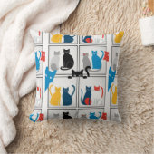 猫カラフルパッチワーク枕 クッション (ブランケット)