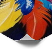 猫カラフルポートレート ポスター (角)