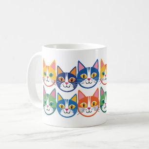 猫カラフル仲間 コーヒーマグカップ