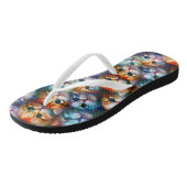 猫カラフル可愛い猫イラストレーション猫好き ビーチサンダル (アングル)