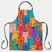猫カラフル型 エプロン (正面)