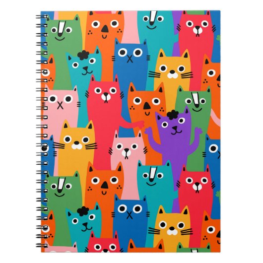 猫カラフル型 ノートブック (正面)