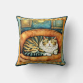 猫カラフル好きの動物芸術 クッション (裏面)