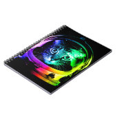 猫カラフル宇宙飛行士 ノートブック (左側)