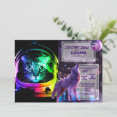 猫カラフル宇宙飛行士 招待状 (スタンド正面)