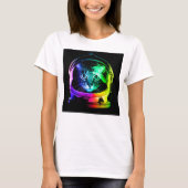 猫カラフル宇宙飛行士 Tシャツ (正面)