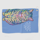 猫カラフル文字 ゴルフタオル (横)