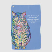 猫カラフル文字 ゴルフタオル (正面)