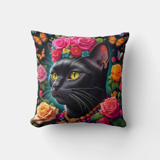 猫カラフル枕 クッション (正面)