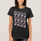 猫カラフル柄の花 Tシャツ (正面)