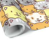 猫カラフル柄 ラッピングペーパー (ロールコーナー)