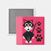 猫カラフル磁石 マグネット (正面/裏面)