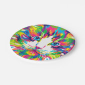 猫カラフル美術猫写真猫アート ペーパープレート (アングル)