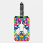 猫カラフル美術猫写真猫アート ラゲッジタグ (裏面縦)