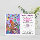 猫カラフル誕生会 招待状 (スタンド正面)